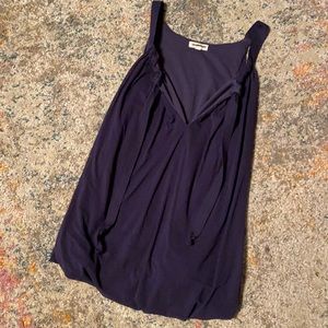 Anthropologie Navy Tie Front Tank M